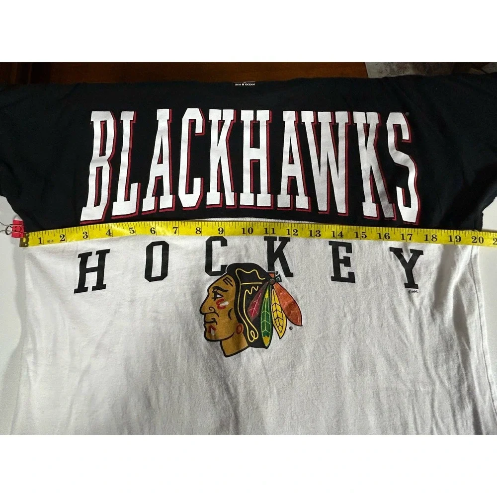 NHL Chicago Blackhawks‎ Women New Era By 5th & Ocean Long Sleeve shirt L 2 Sided